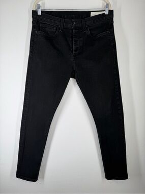 Rag & Bone Fit 1 Extra Slim Black Denim Jeans Button Fly Men’s Size 34